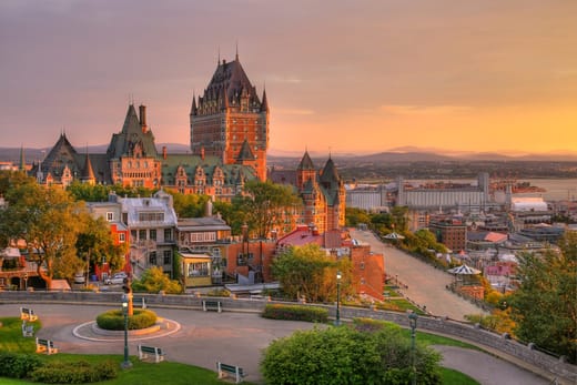 Québec City at sunset